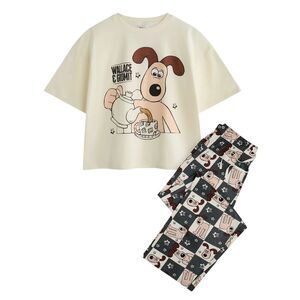 Wallace and Gromit Womens/Ladies Tea Time Short-Sleeved Long Pyjama Set Set / Of
